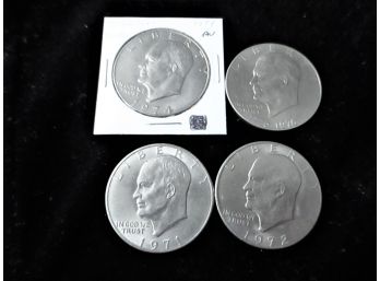 1971, '72, '74, & '76 Collection Of 4 U.S. Eisenhower Dollars
