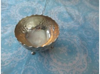 Vintage Small Sterling Silver Ornate Bowl With 4 Legs, 5 Troy Oz.