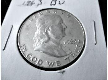 1963 U.S Ben Franklin Silver Half Dollar