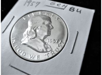 1957 P U.S. Franklin Silver Half Dollar