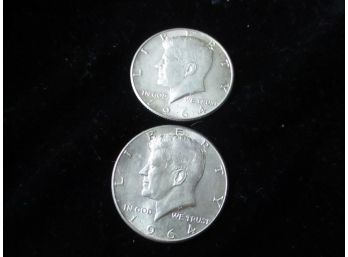 2 - 1964 P U.S Kennedy Silver Half Dollars, Lot 2