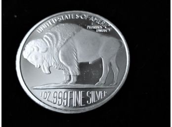 1 Oz. U.S. Silver Buffalo-Indian Head Silver Round, .999 Silver