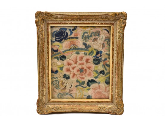 Framed Embroidered Floral Art