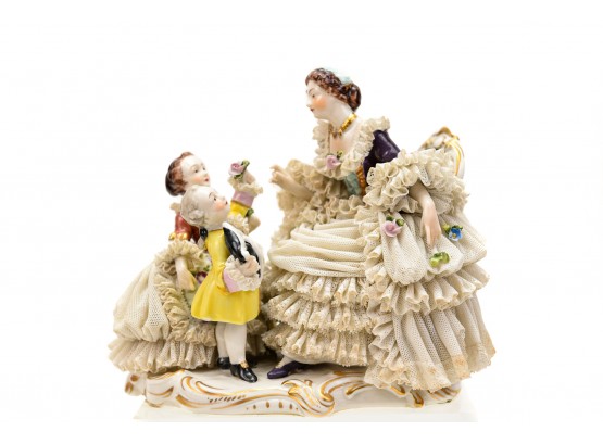Capodimonte Porcelain Figurine Of A Mother And Her Children