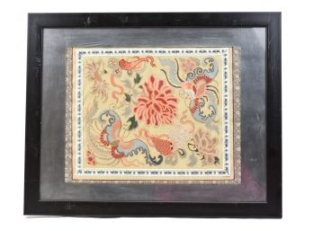 Framed Embroidered Textile Art