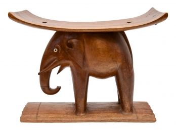 Mid 20th Century Indonesian Carved Hardwood Elephant Stool