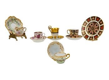 Collection Of Antique Demitasse Cups And Saucers - Limoges, Cauldon, Royal Crown Derby And More