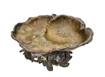 Stunning Art Nouveau Bronze Floral Bowl
