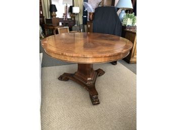 Round Mahogany Center Hall Table With Heart Design Veneer (Restoration Piece)