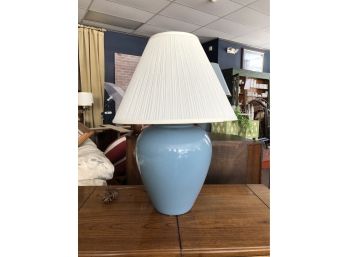 Large Blue Crackled Table Lamp