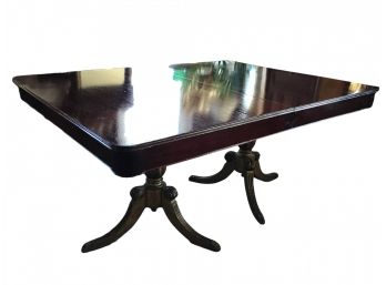 Double Pedestal Sheraton Style Mahogany Dining Table