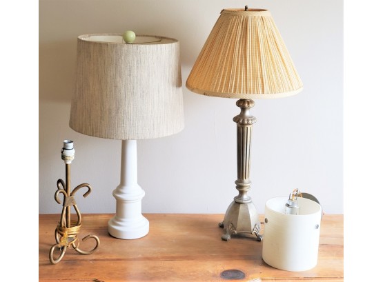 Four Assorted Table Lamps & Pendant Light