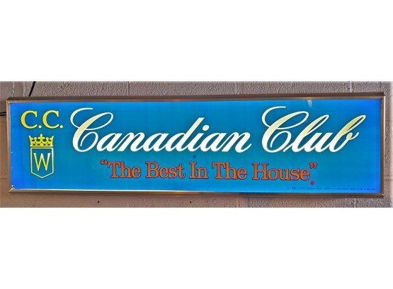 Great Vintage Canadian Club Lighted Bar Sign - Great For Man Cave Or Game Room!