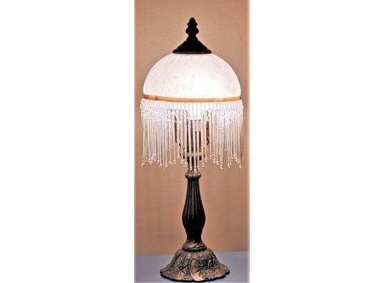Cute Reproduction Glass Shade Boudoir 16' Table Lamp