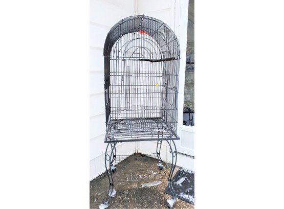 Large Black Wire Bird Cage With Stand