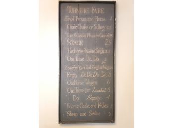 Pottery Barn Wood Painted Reproduction 'Turnpike Fare' Station Sign