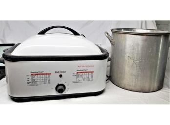 Betty Crocker Large Electric Roaster & Large Aluminum Turkey Fryer Pot - No Base Included