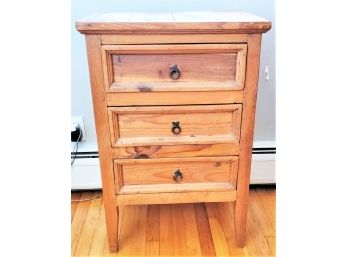 Mexican Pine Rustic Small Chest Of Drawer With Wrought Iron Hardware