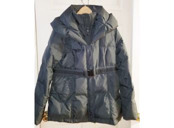 Ladies Tahari L/XL Black 70 Percent Down Filled Winter Coat With Hood