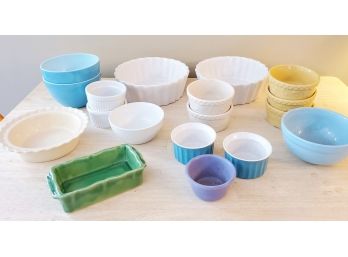 Assorted Of Casserole, Souffle Dishes, Mixing Bowls, Ramekins, Bakeware And More