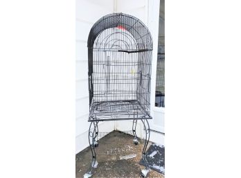 Large Black Wire Bird Cage With Stand