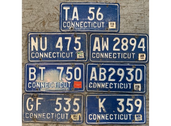 7 CT License Plates
