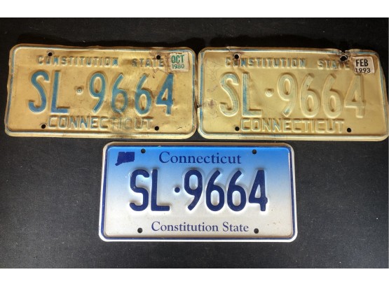 Triad Of Vanity Connecticut License Plates