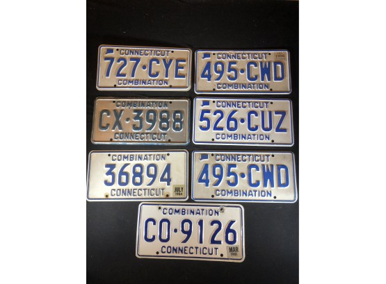 7 Vintage Connecticut Combination Plates