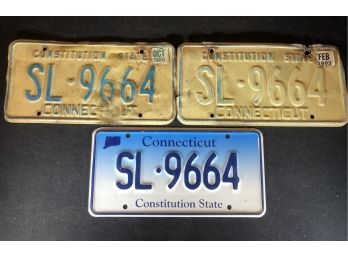 Triad Of Vanity Connecticut License Plates