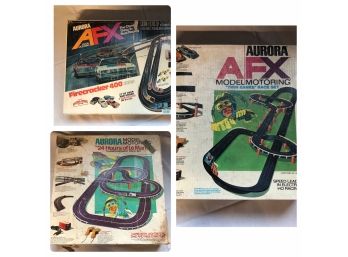 3 AFX Aurora Racing Sets