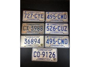 7 Vintage Connecticut Combination Plates