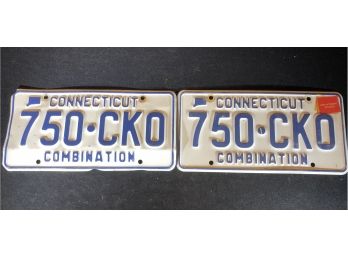 A Pair Of Combination Connecticut License Plates