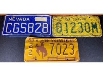 Nevada & Wyoming License Plates