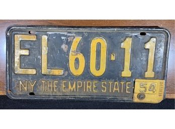 New York 1954 License Plate EL60-11