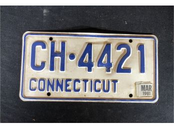 1 Vintage Connecticut License Plate
