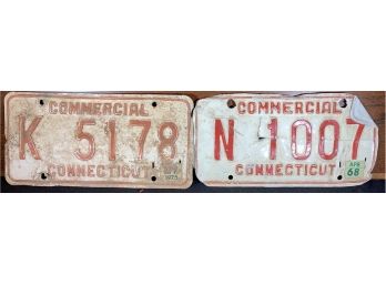 CT Commercial  License Plates K 5178 & N 1007, Last Reg. 1975 & 1968