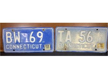 CT (Reg. 1984 & 2002) License Plates BW 69 & TA 56