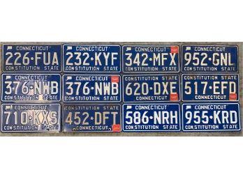 12 CT License Plate Lot