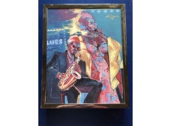 Blues Players Framed On Canvas