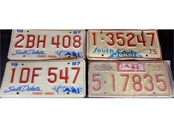 4 South Dakota License Plates