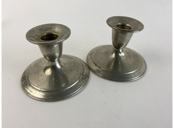 Hand Made White Pewter Candlesticks