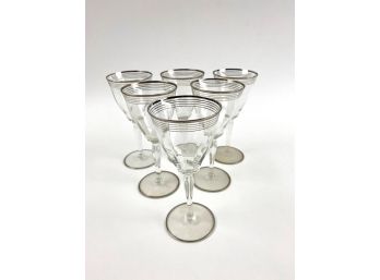 Vintage Sterling Trimmed Wine Glasses