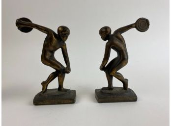 Discus Throwers Metal Bookends