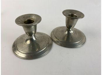 Hand Made White Pewter Candlesticks