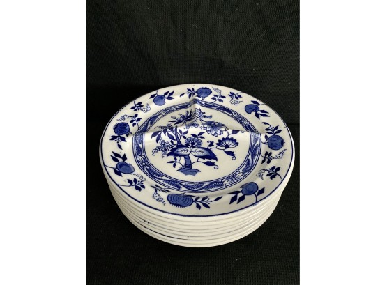 The Rowland & Marsellus Co Divided Blue And White Plates - Staffordshire England