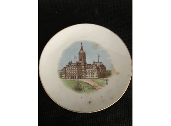Vintage Plate Of The State Capitol Hartford Conn. Made In Bavaria