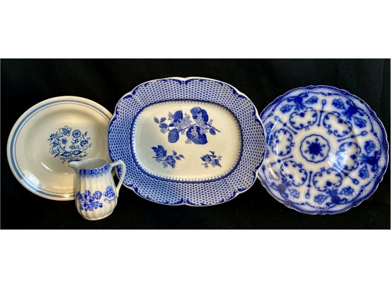 Mixed Lot Of Blue And White Pieces