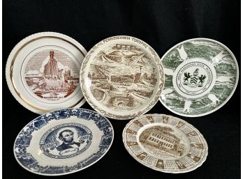 Five American Places Colourful Plates