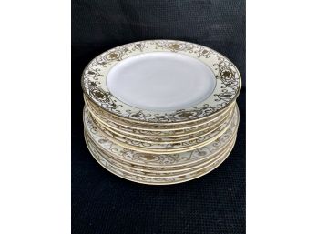 Nippon Gold And White Plates - BLUE Bottom Marking
