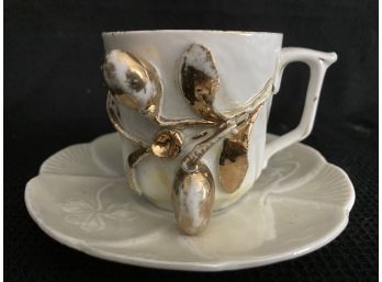 Stunning Vintage Demitasse Cup With Gold